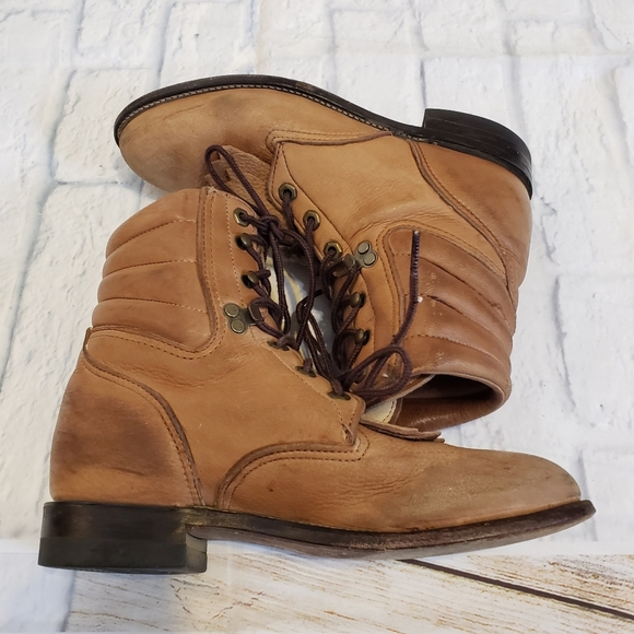 Justin Boots lace up boots size 6½ made in USA - Picture 3 of 15